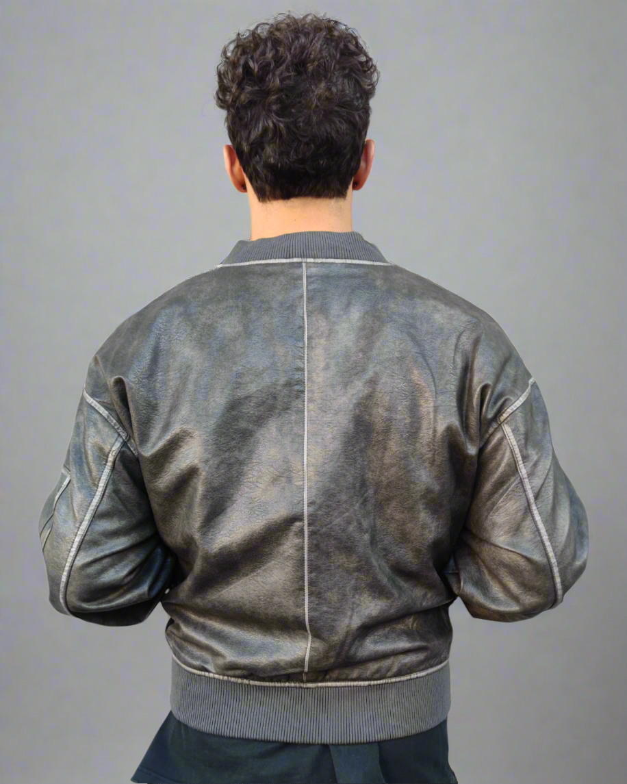 Bomber Ecopelle Gray