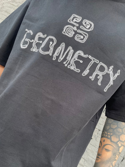 T-shirt Geometry nera