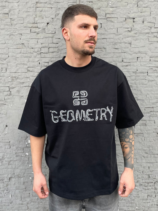 T-shirt Geometry nera