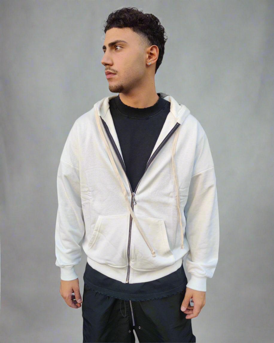 Zip hoodie bianca