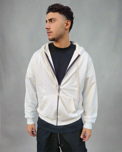 Zip hoodie bianca