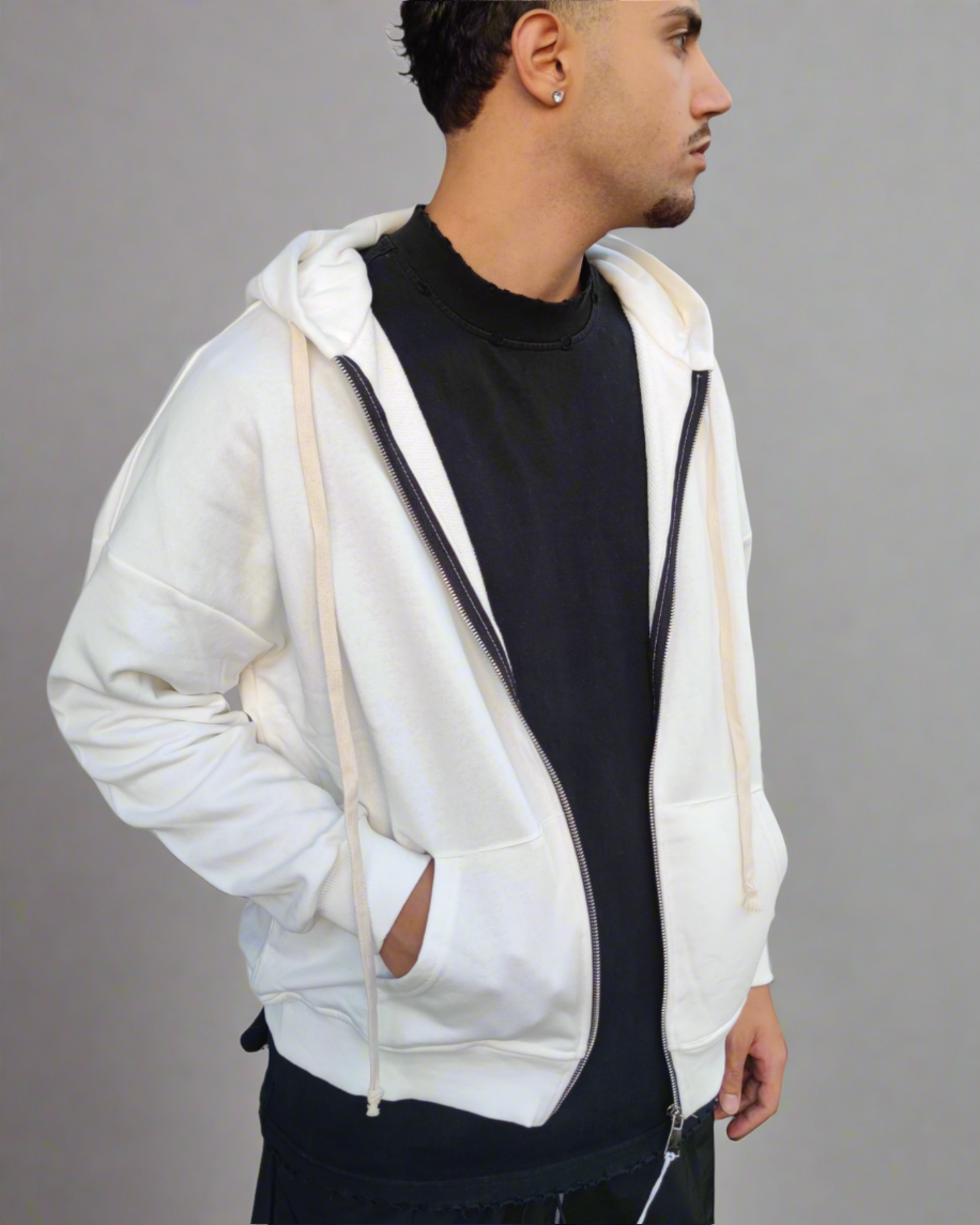 Zip hoodie bianca