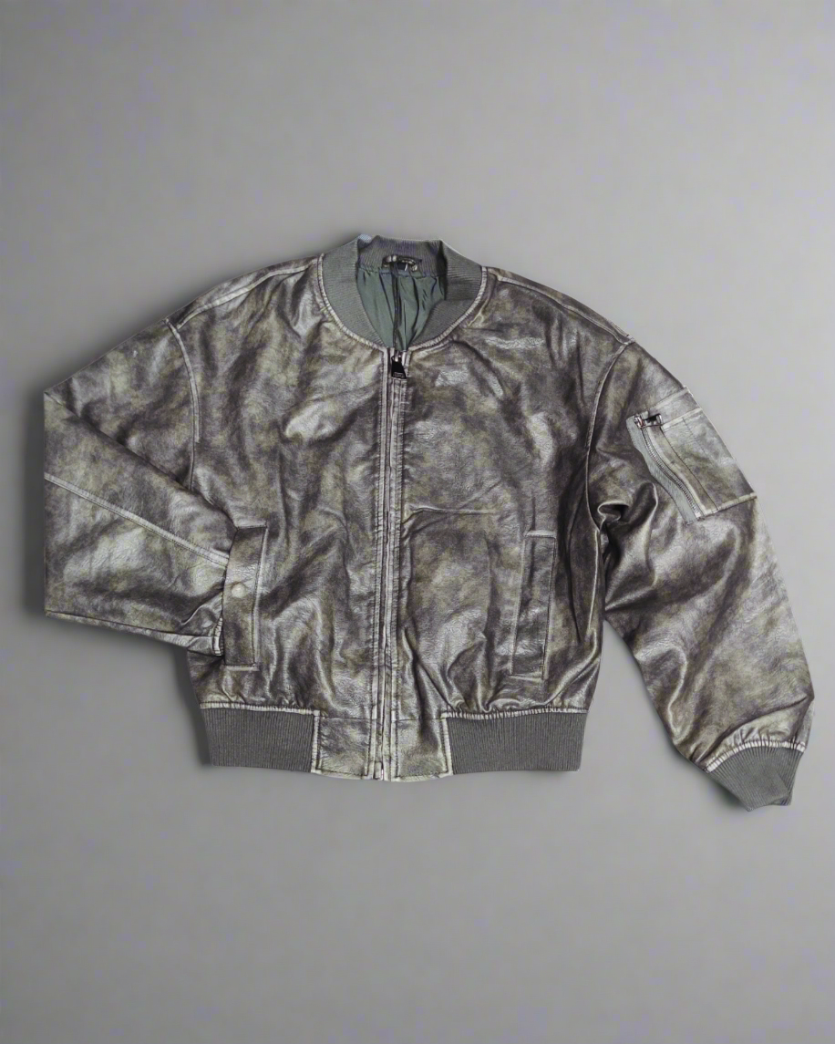 Bomber Ecopelle Gray
