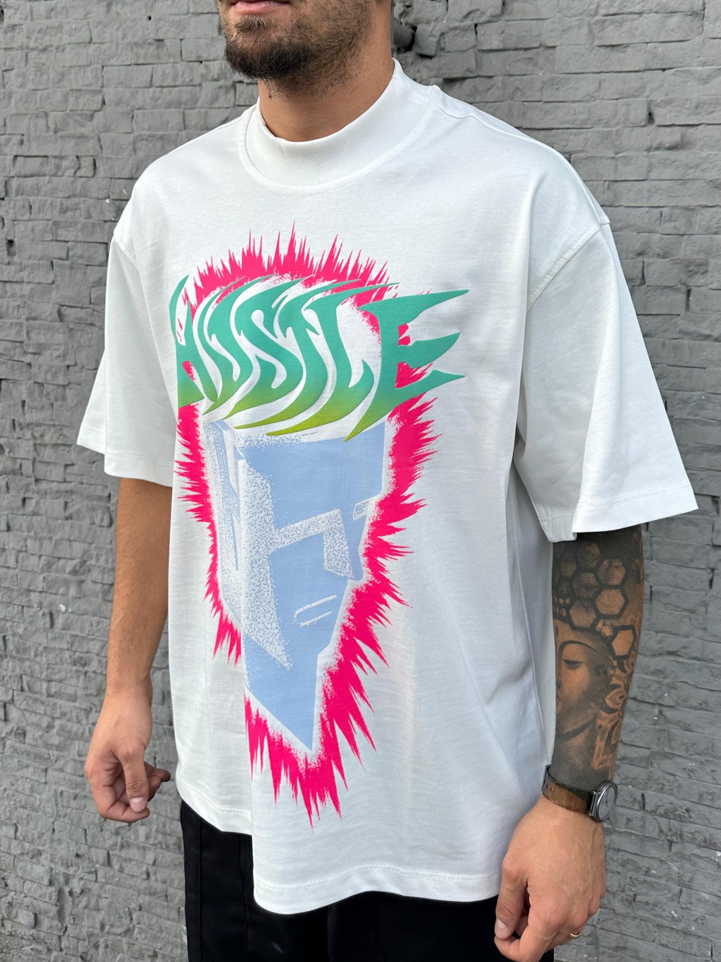 Shirt Hustle Brand white