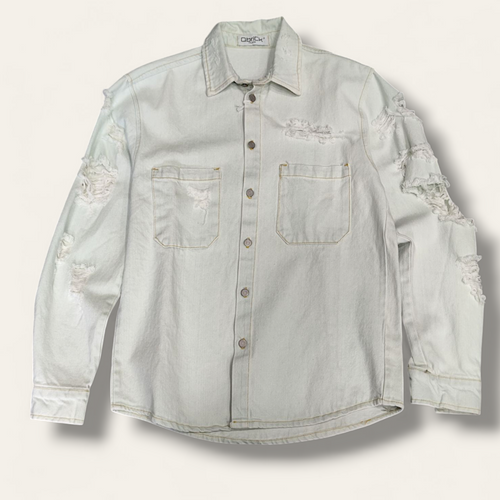 Camicia in Denim Destroyed