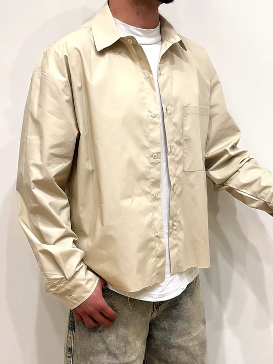 Camicia taglio vivo beige