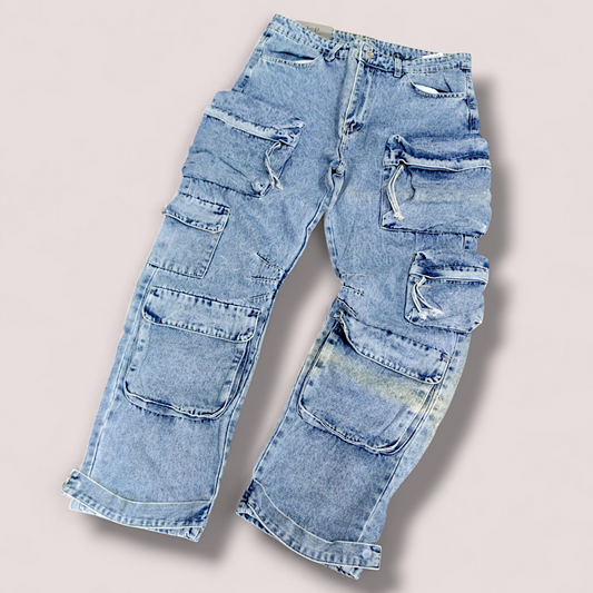 Jeans cargo denim