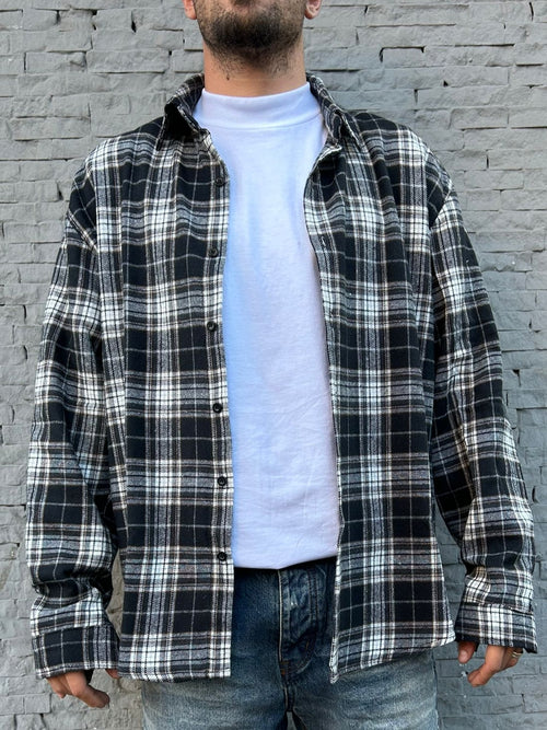 North Flannel black check