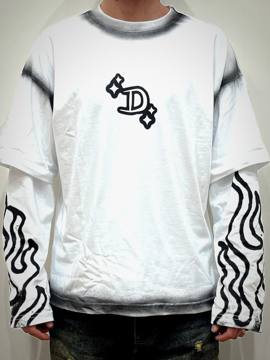 Longsleeve D gothic white